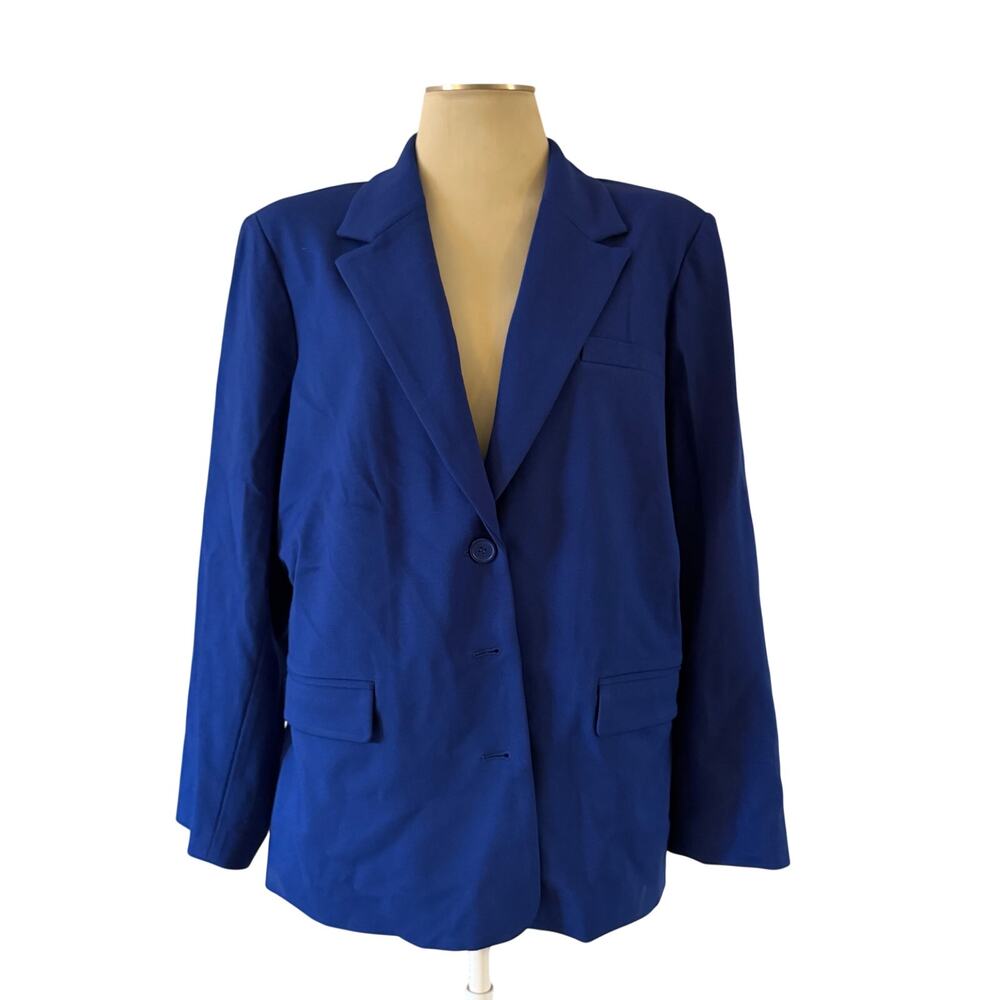 NWT Blue Blazer Jacket Women's Plus Size 2X Work Office Career Professional
